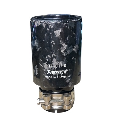 Насадка на глушитель AKRAPOVIC (закрытого типа) 51-89мм (кованый карбон, черная)