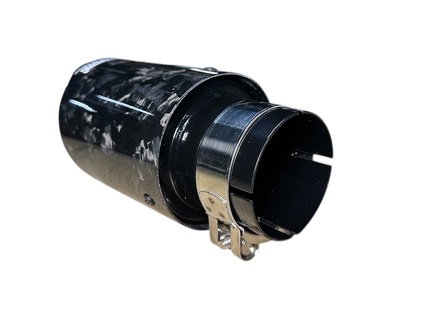 Насадка на глушитель AKRAPOVIC (закрытого типа) 51-89мм (кованый карбон, черная)