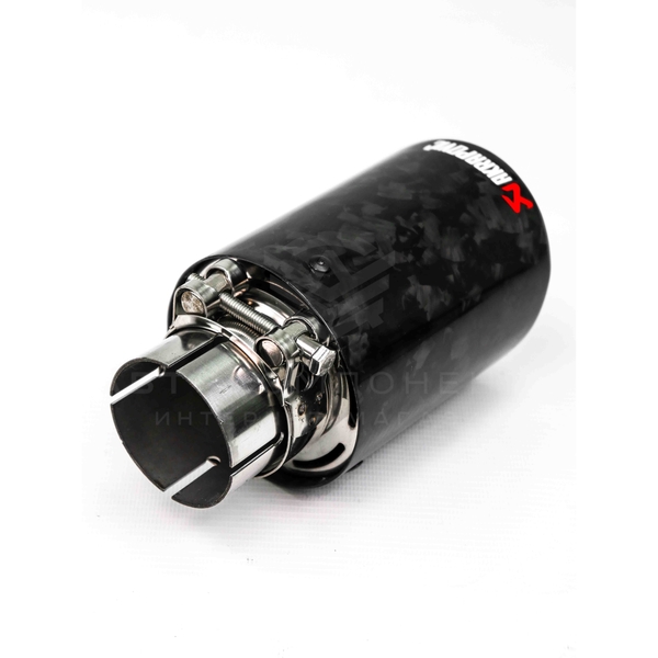 Насадка на глушитель AKRAPOVIC (закрытого типа) 51-89мм (кованый карбон, хром)