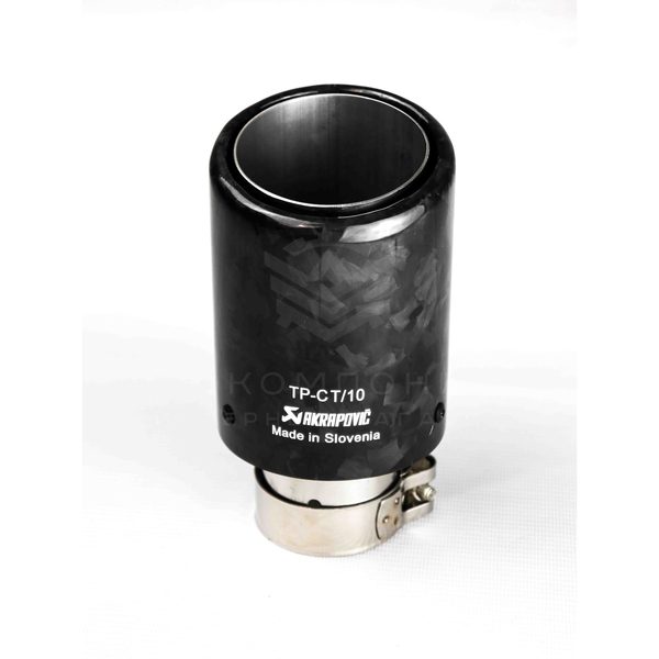 Насадка на глушитель AKRAPOVIC (закрытого типа) 51-89мм (кованый карбон, хром)