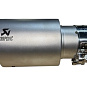 Насадка на глушитель AKRAPOVIC (скошенная, с перфорацией) 63-89мм (серебристая)