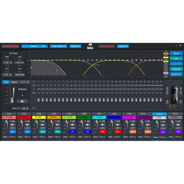 Усилитель с процессором Hellion HAM 8.12pinDSP (8х80вт и 2х100вт)