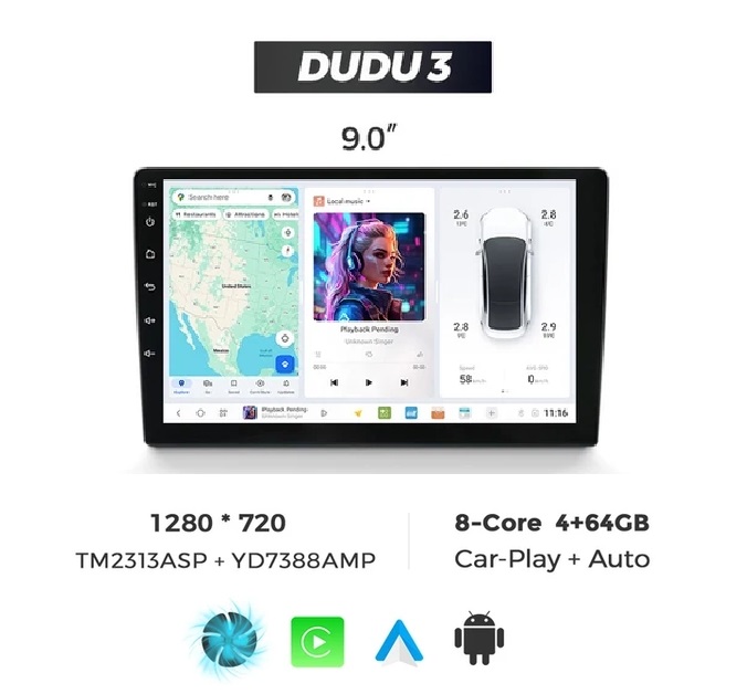 Магнитола DUDU 3 9" 4/64