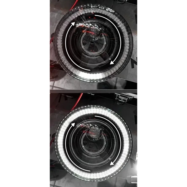 Передние фары НИВА 7" NTS AUTO с ДХО+приветствие (NTS-03-NV-RING)