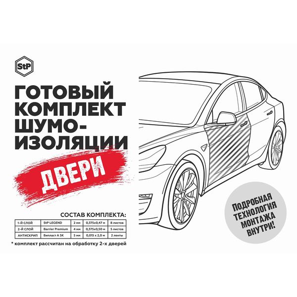 Комплект шумоизоляции дверей STP Эконом