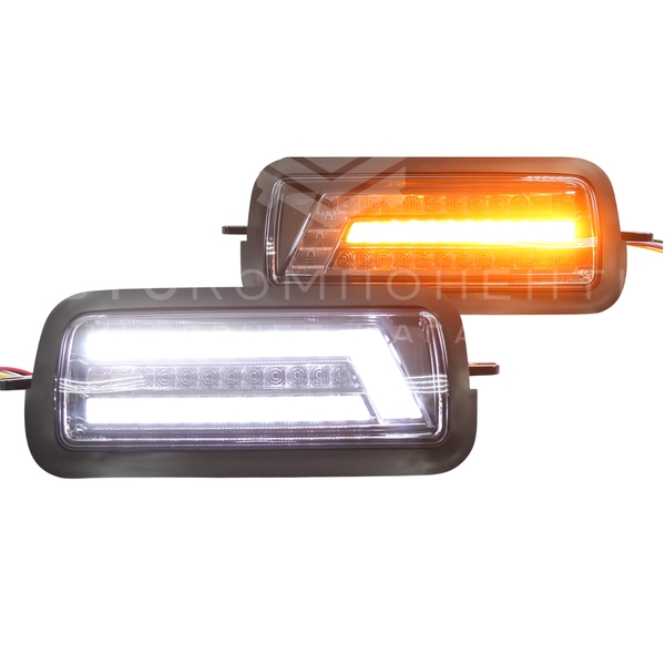 Надфарники НИВА "DLAA" (тонированные) с бегающим поворотником (PL-1762B)