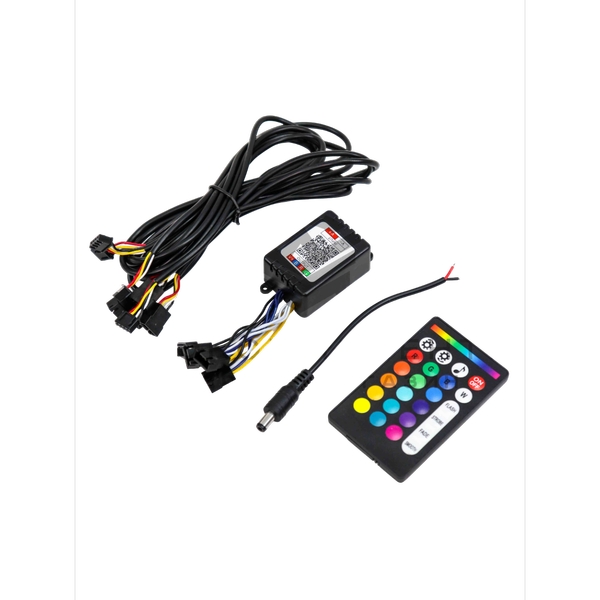 Сопла вентиляции AMG с RGB подсветкой (Bluetooth) Лада Гранта, Калина 2, Ларгус (черные)