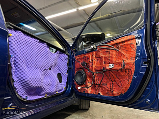 Шумоизоляция дверей и замена акустики в Hyundai Solaris